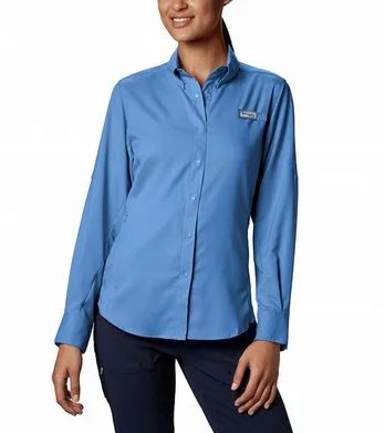 Columbia Women's PFG Tamiami II Long Sleeve Shirt - XL - Blue