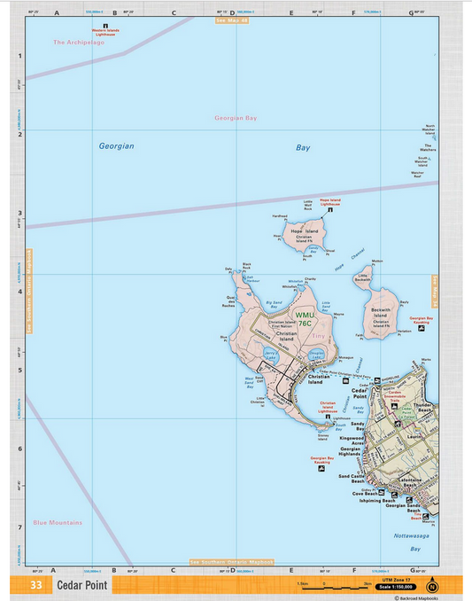 Cedar Point Adventure Topographic Map | CCON33 | Backroad Mapbooks