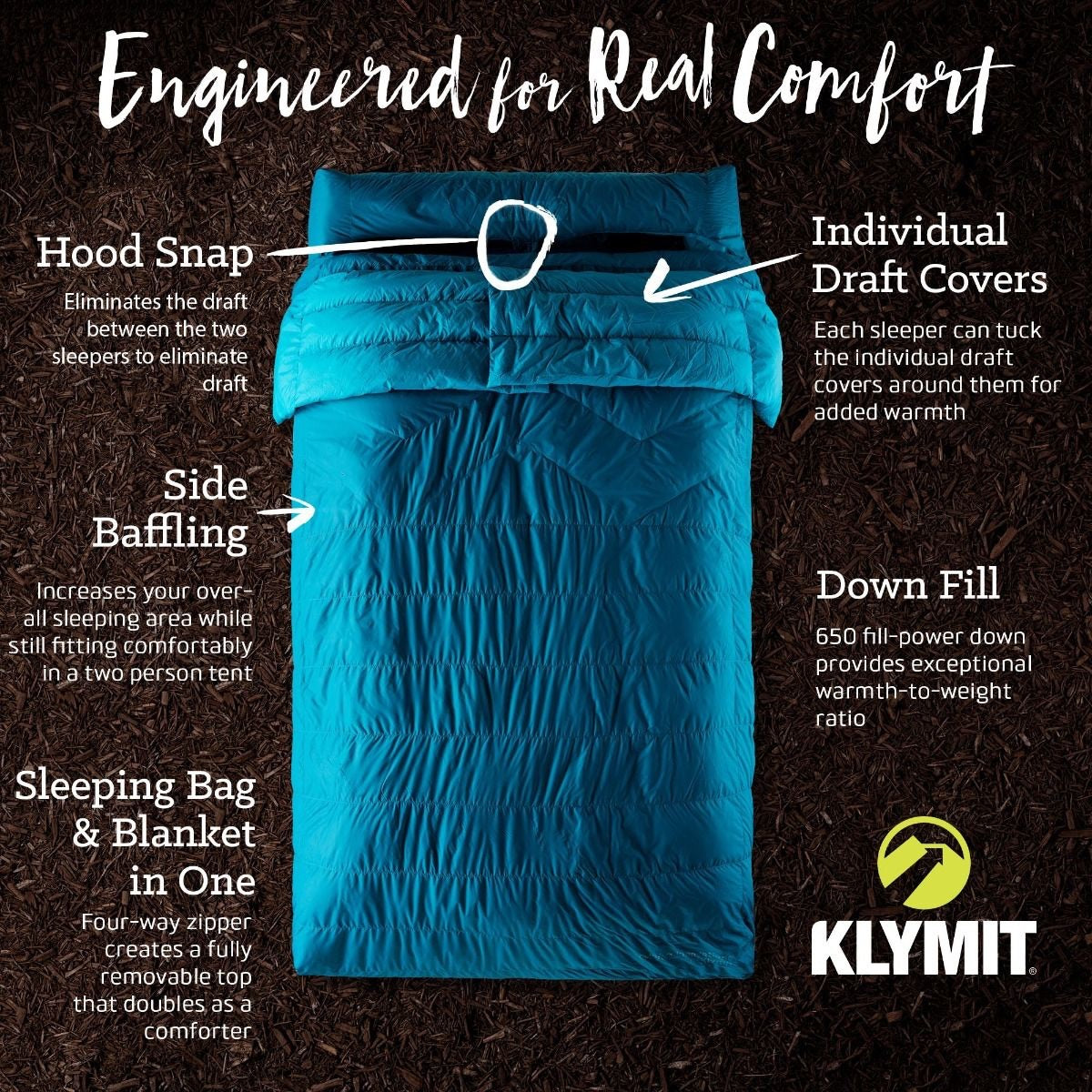 KSB Down Double Sleeping Bag by Klymit