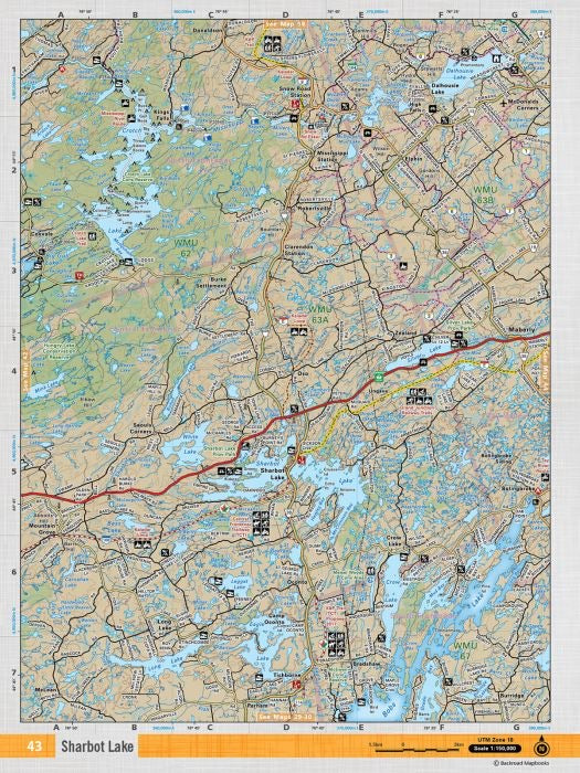 Sharbot Lake Adventure Topographic Map | CCON43 | Backroad Mapbooks