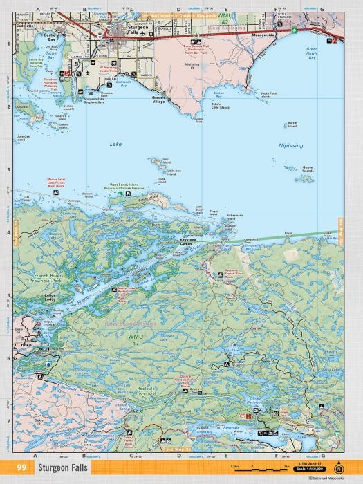 Sturgeon Falls Adventure Topographic Map | CCON99 | Backroad Mapbooks