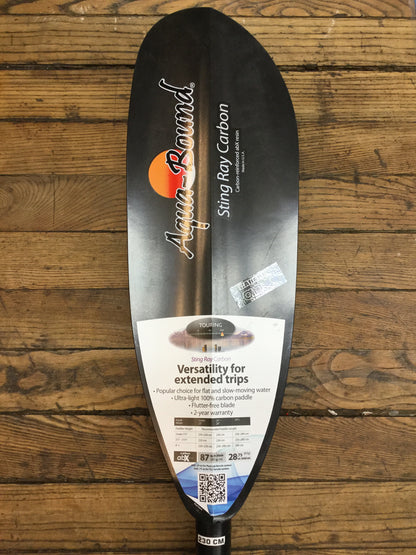 Sting Ray Carbon | 2-Piece Posi-Lok Kayak Paddle | Aqua Bound